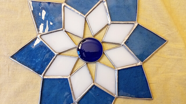 Sun catcher con sole blu