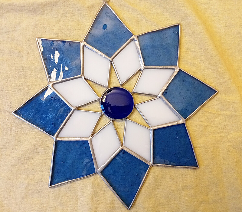 Sun catcher con sole blu