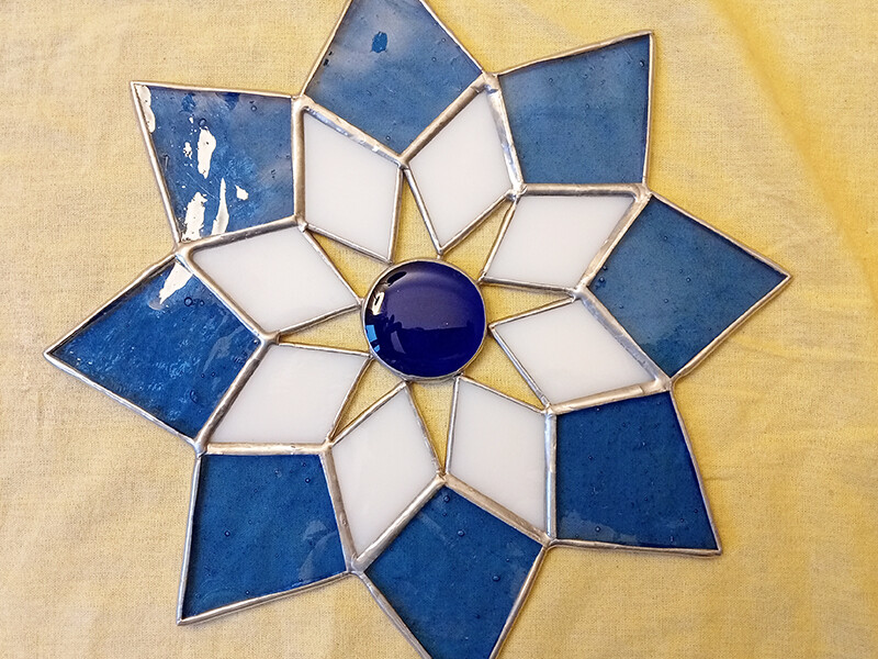 Sun catcher con sole blu